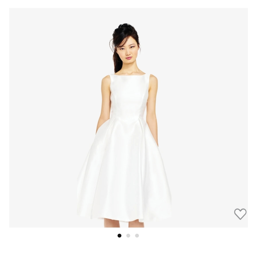 SLEEVELESS MIKADO FIT & FLARE MIDI DRESS IN IVORY